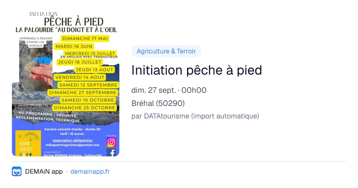 Initiation pêche à pied — Bréhal