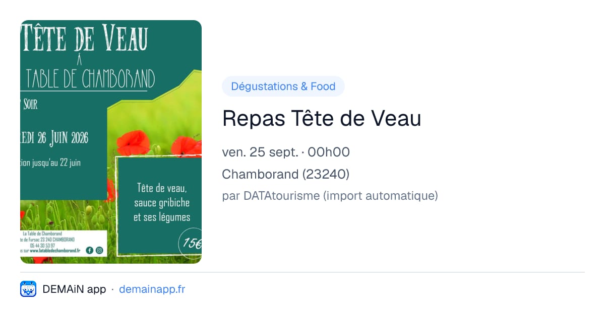 Repas Tête de Veau — Chamborand