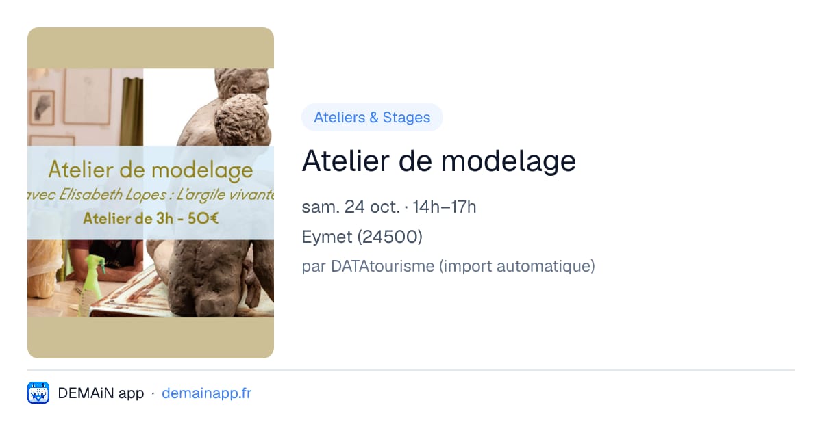 Atelier de modelage — Eymet