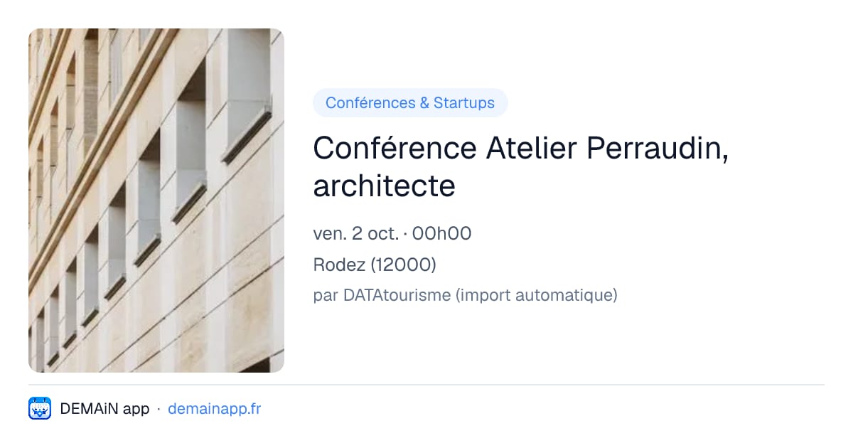 Conférence Atelier Perraudin, architecte — Rodez