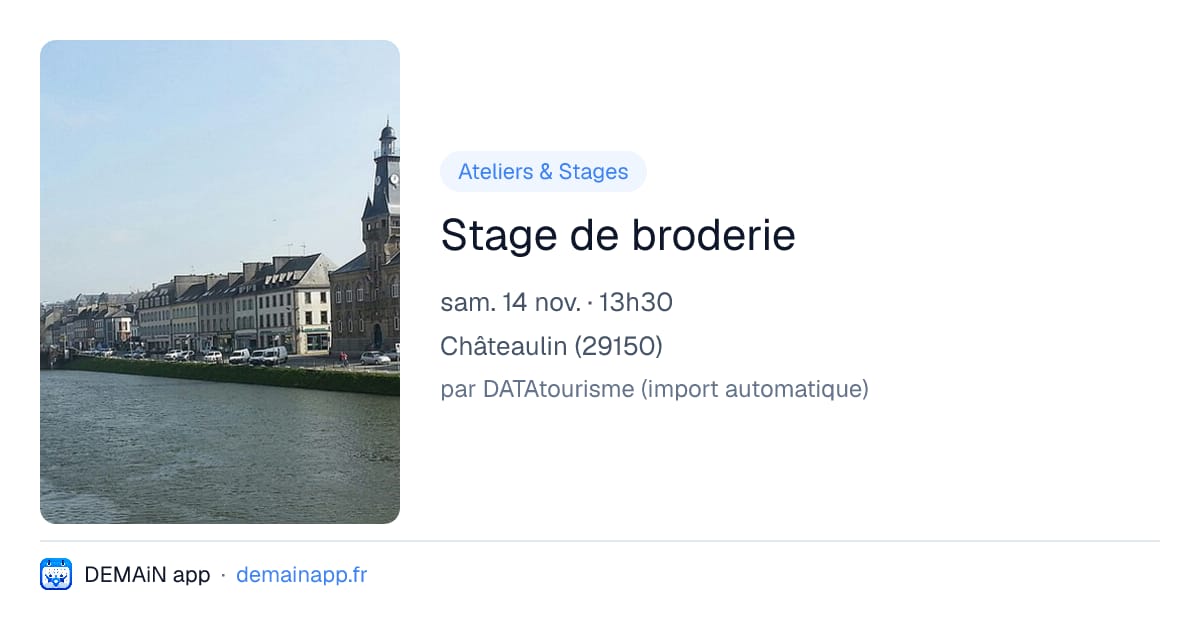 Stage de broderie — Châteaulin