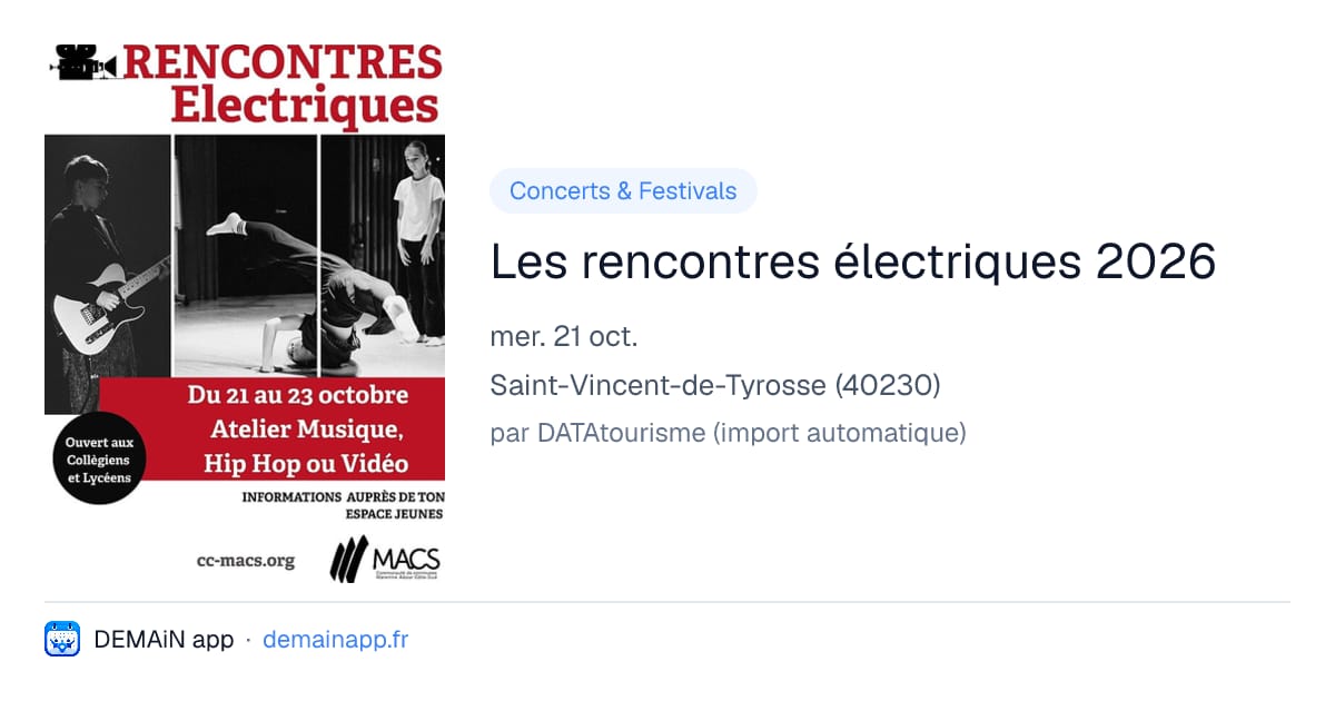 Les rencontres électriques 2026 — Saint-Vincent-de-Tyrosse