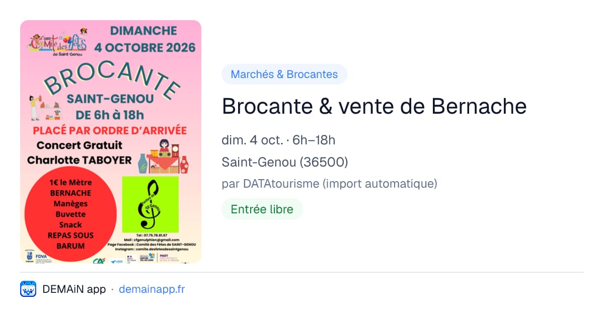 Brocante & vente de Bernache — Saint-Genou