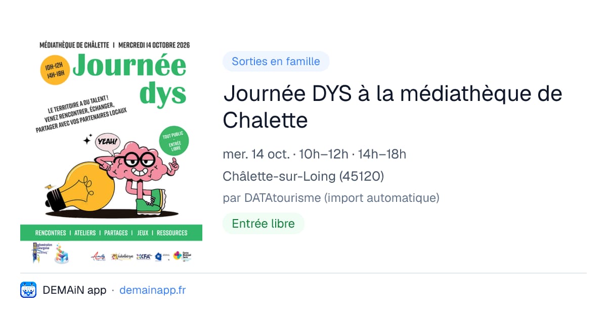 Journée DYS à la médiathèque de Chalette — Châlette-sur-Loing