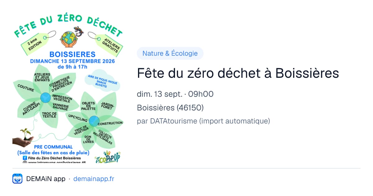 Fête du zéro déchet à Boissières — Boissières
