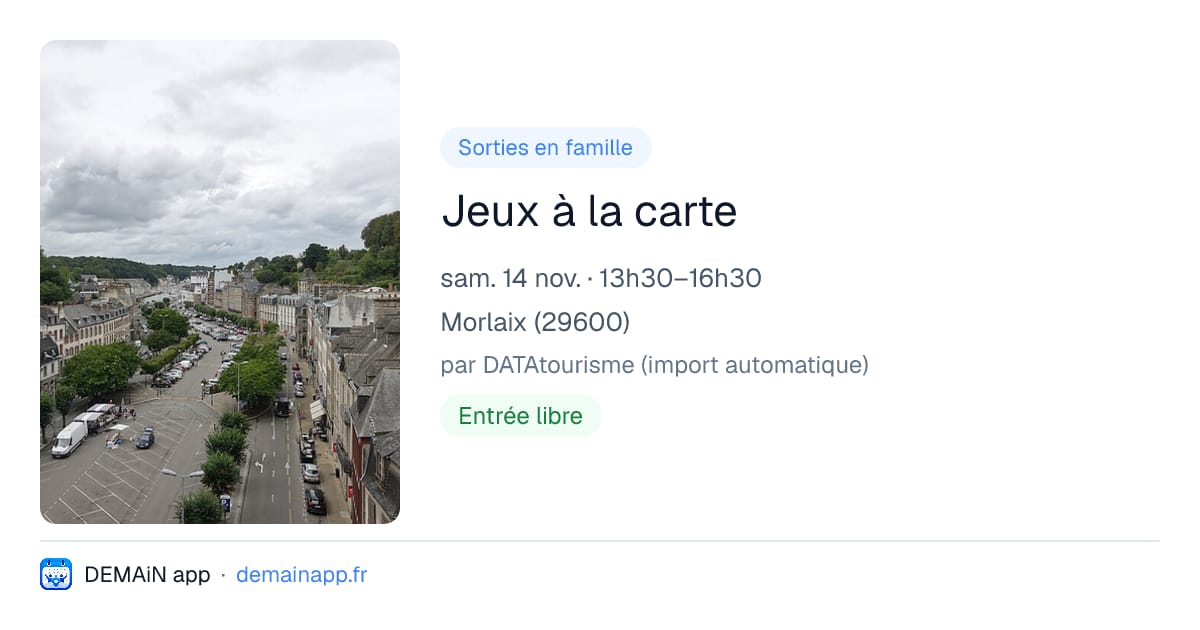 Jeux à la carte — Morlaix