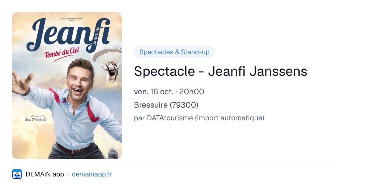 Spectacle - Jeanfi Janssens — Bressuire