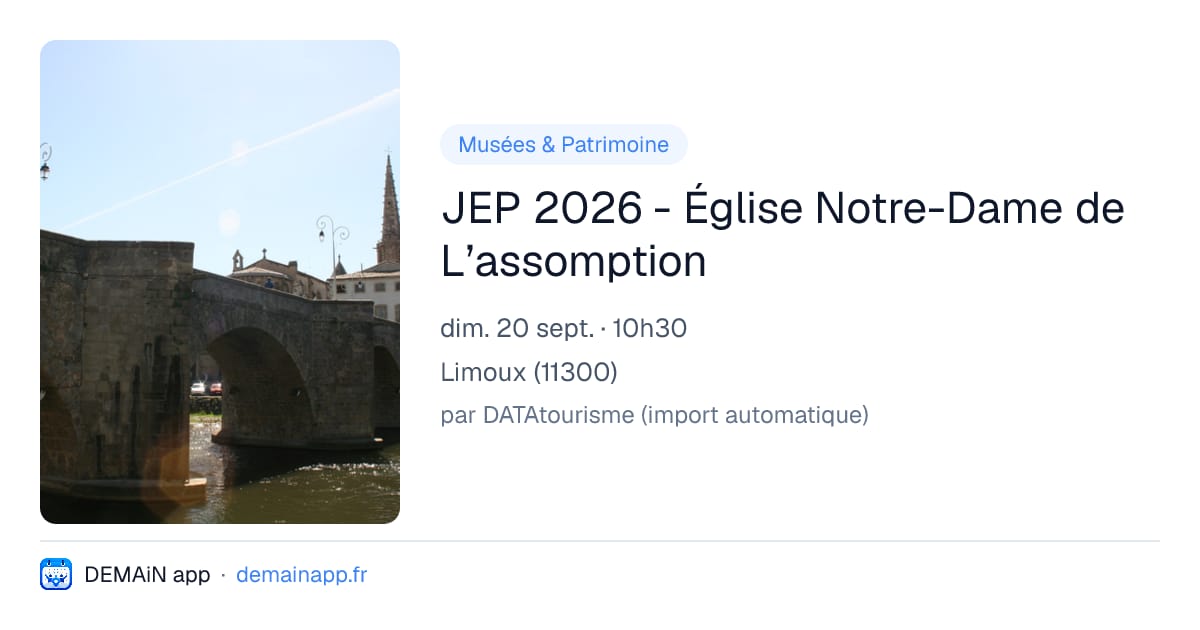 JEP 2026 - Église Notre-Dame de L’assomption — Limoux