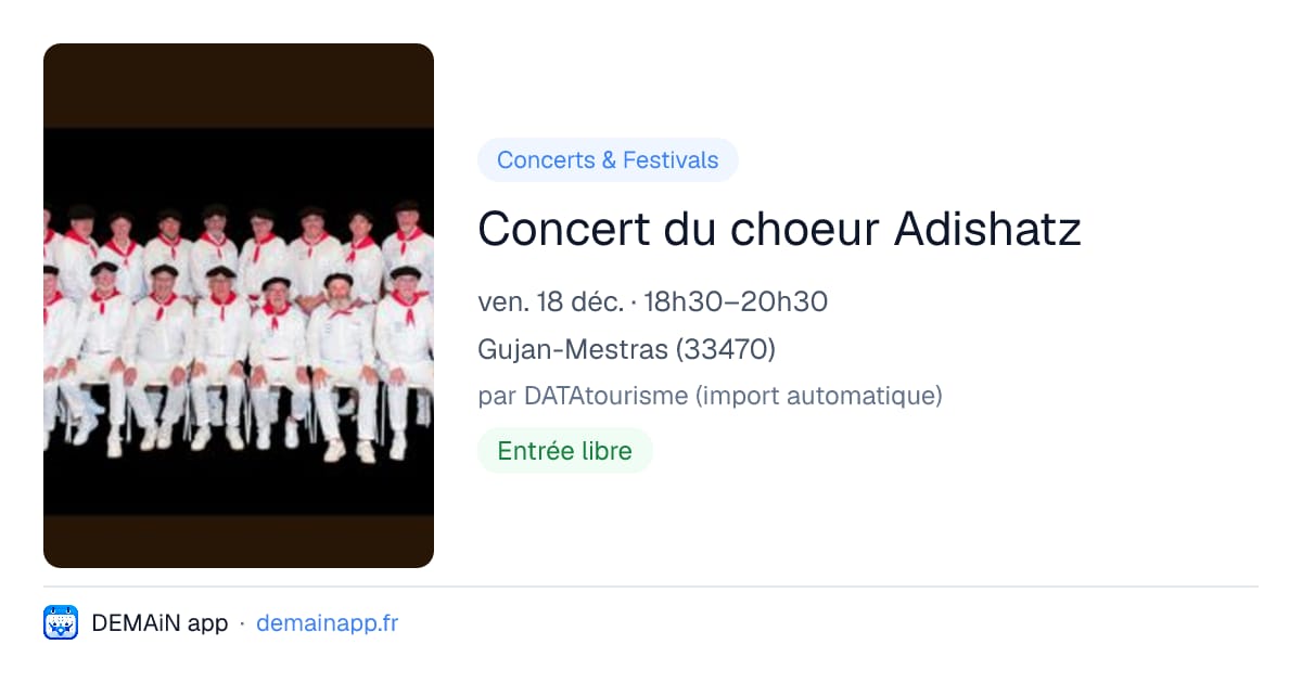 Concert du choeur Adishatz — Gujan-Mestras