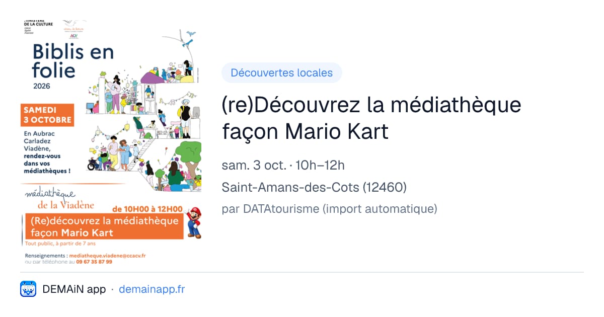 (re)Découvrez la médiathèque façon Mario Kart — Saint-Amans-des-Cots