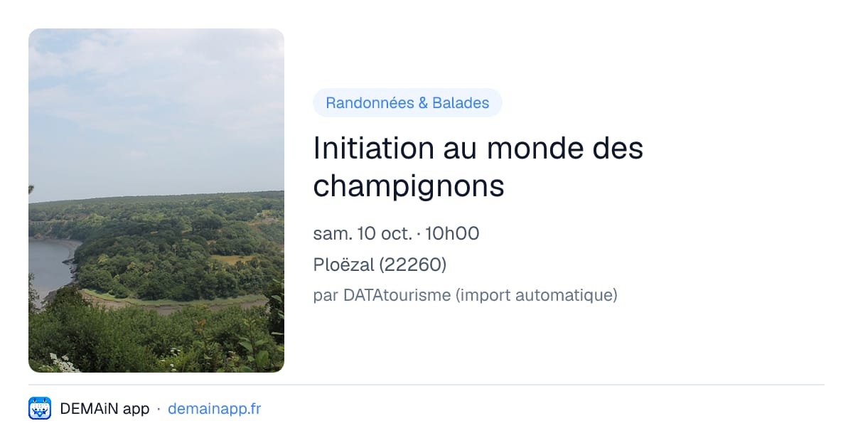 Initiation au monde des champignons — Ploëzal