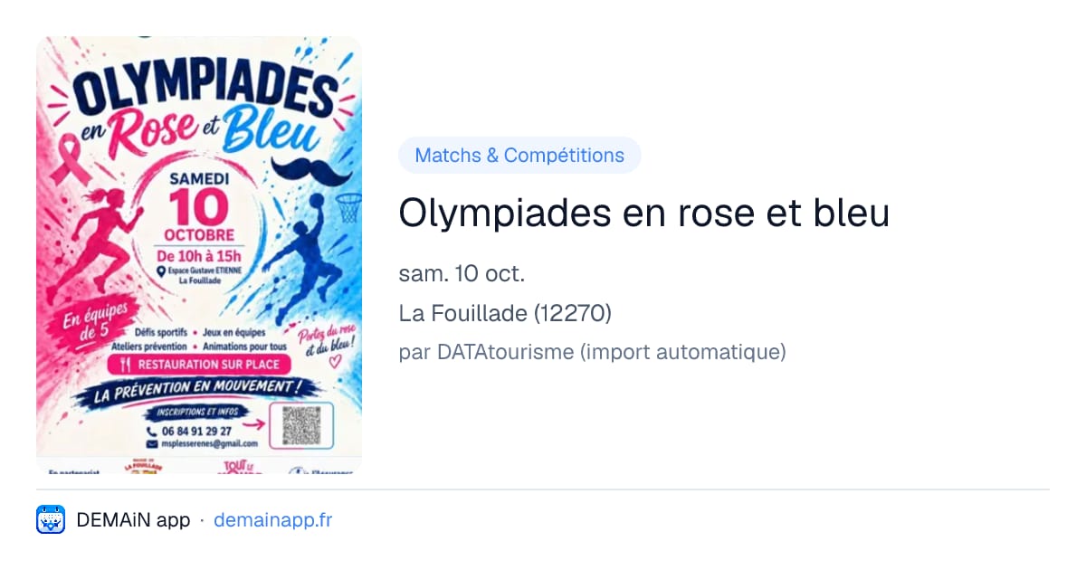 Olympiades en rose et bleu — La Fouillade