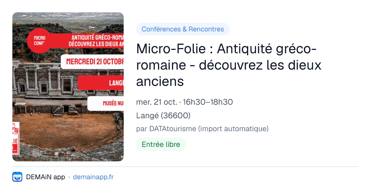 Micro-Folie : Antiquité gréco-romaine - découvrez les dieux anciens — Langé