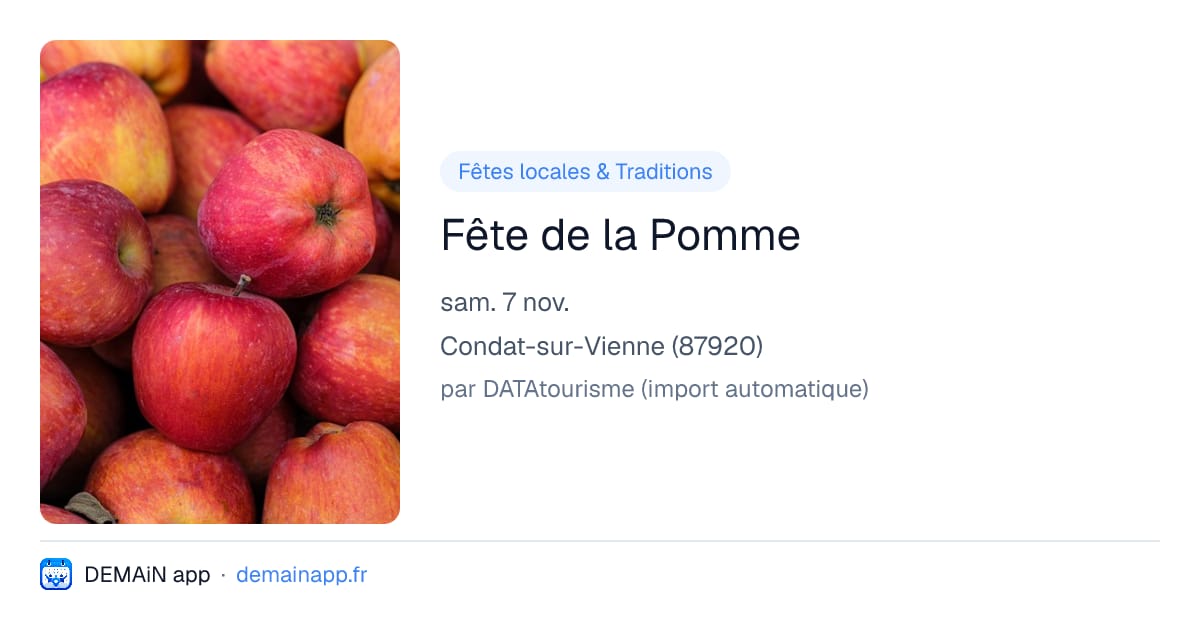 Fête de la Pomme — Condat-sur-Vienne
