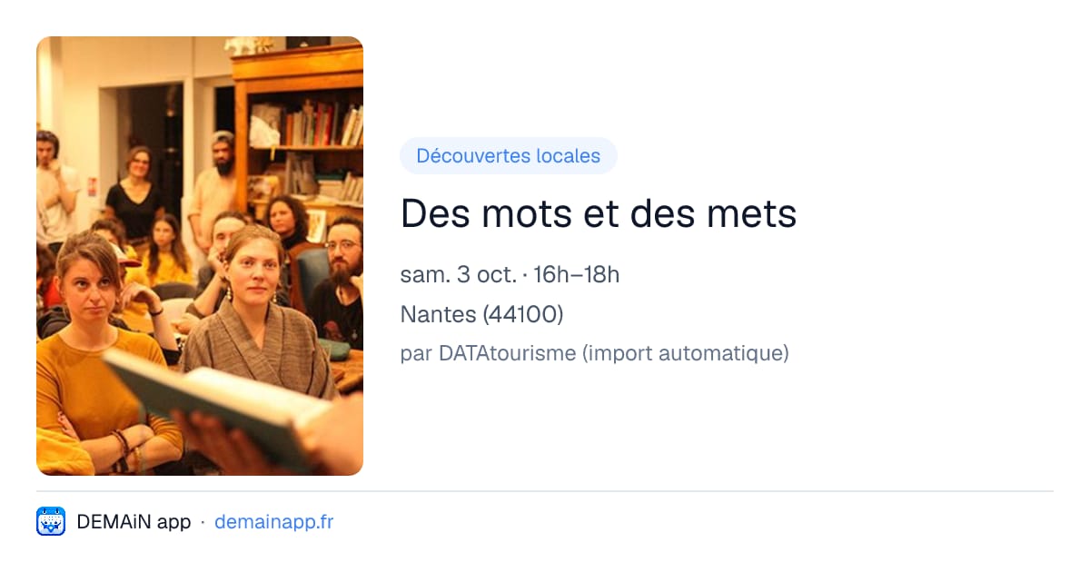 Des mots et des mets — Nantes