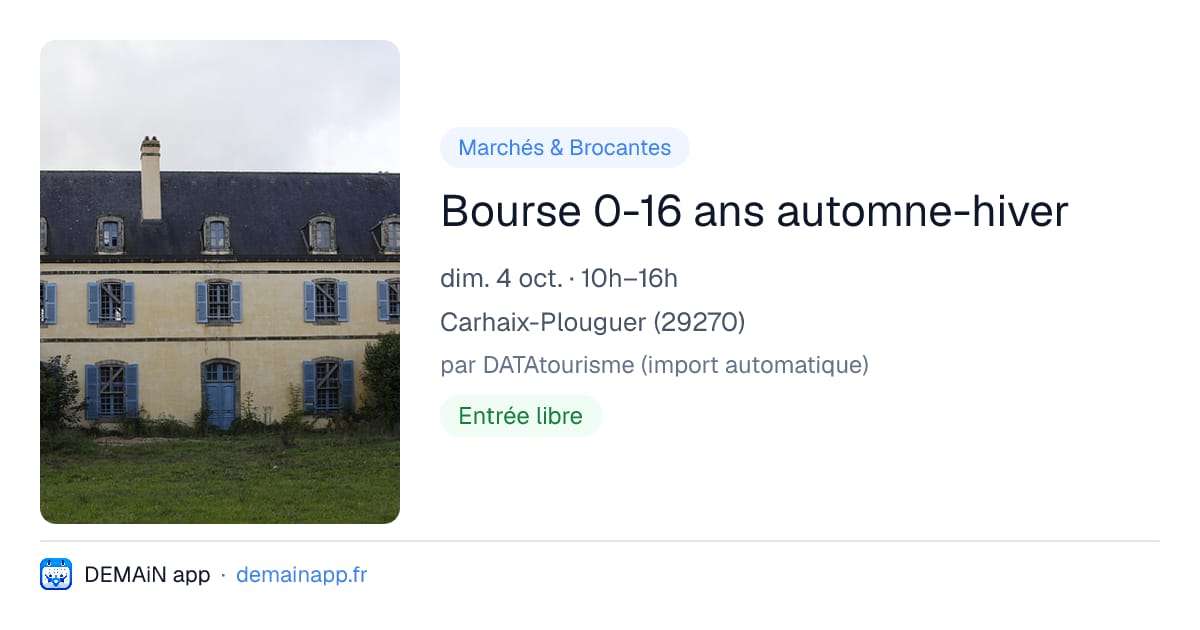Bourse 0-16 ans automne-hiver — Carhaix-Plouguer