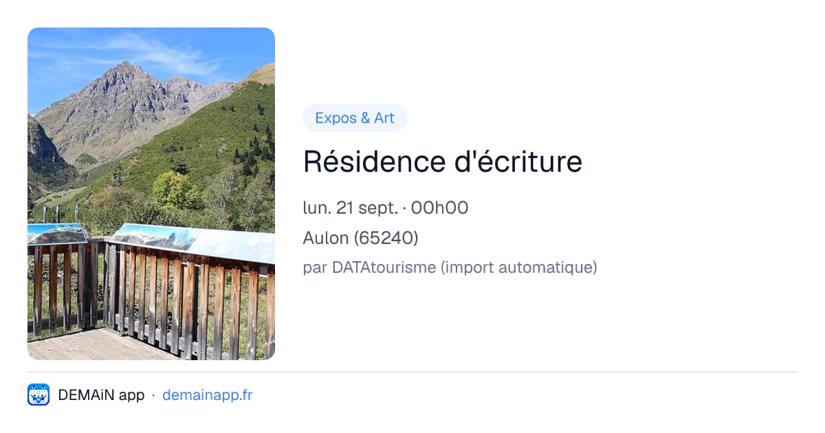 Résidence d'écriture — Aulon