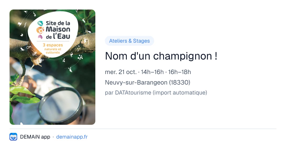 Nom d'un champignon ! — Neuvy-sur-Barangeon