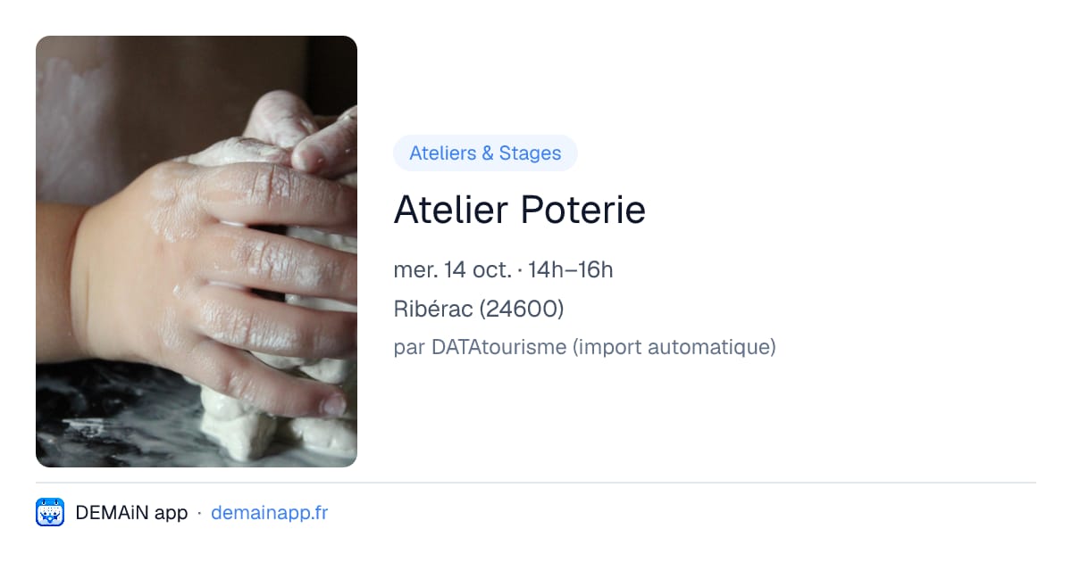 Atelier Poterie — Ribérac