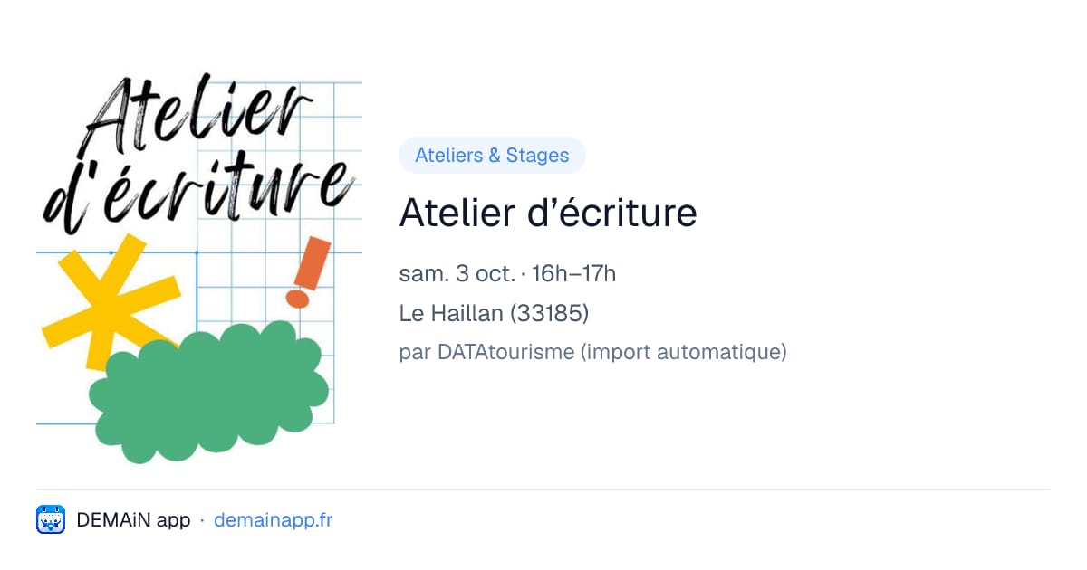 Atelier d’écriture — Le Haillan