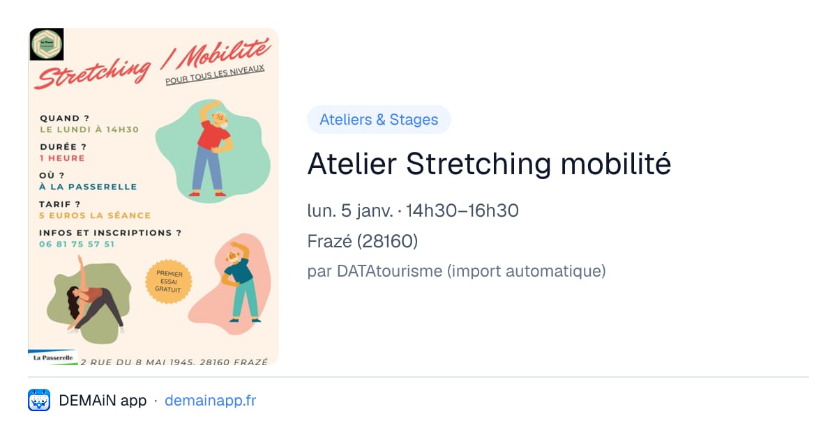 Atelier Stretching mobilité — Frazé