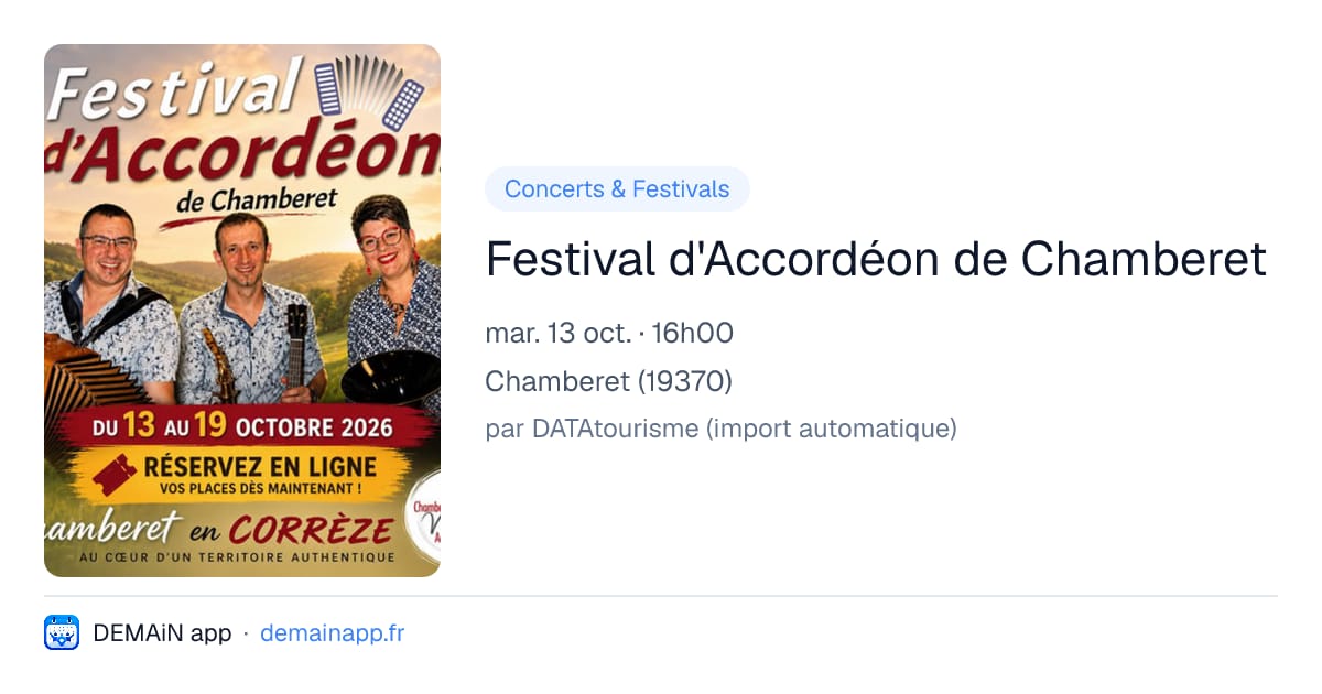 Festival d'Accordéon de Chamberet — Chamberet