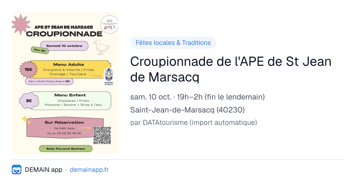 Croupionnade de l'APE de St Jean de Marsacq — Saint-Jean-de-Marsacq