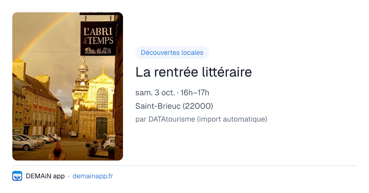 La rentrée littéraire — Saint-Brieuc