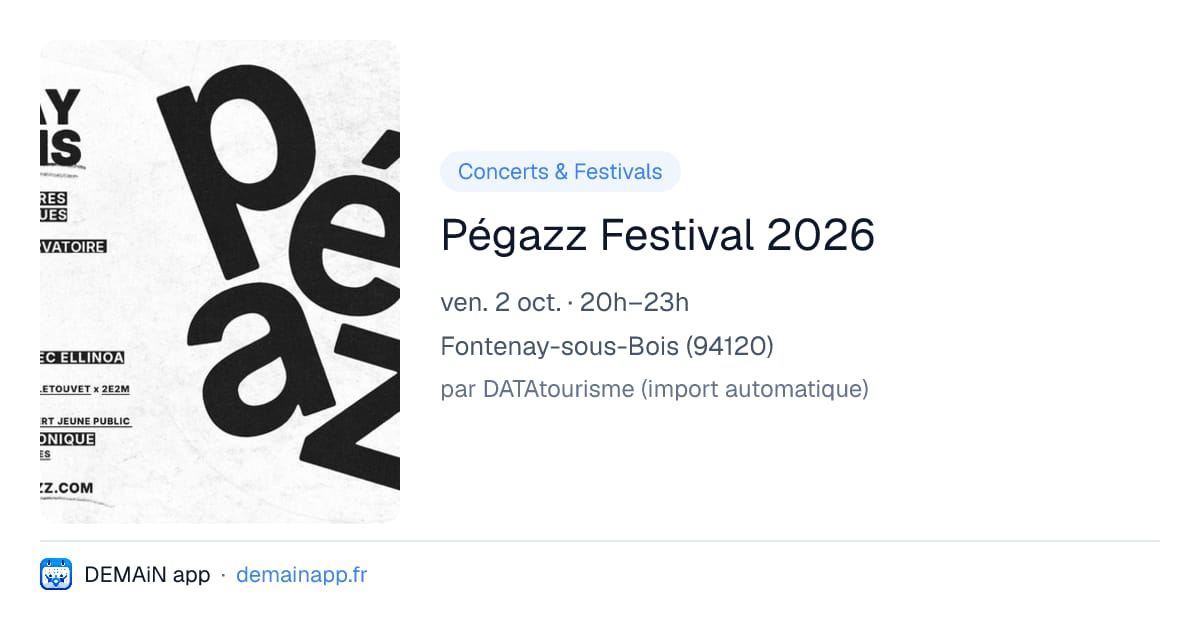Pégazz Festival 2026 — Fontenay-sous-Bois