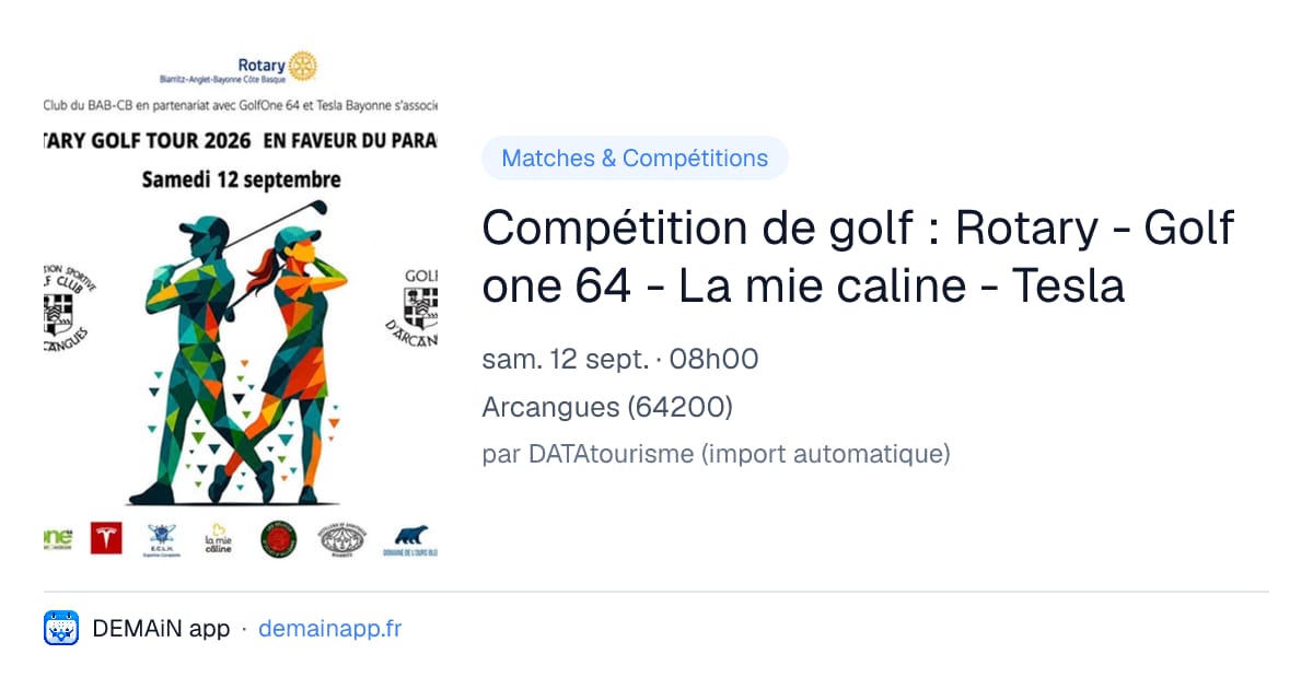 Compétition de golf : Rotary - Golf one 64 - La mie caline - Tesla — Arcangues