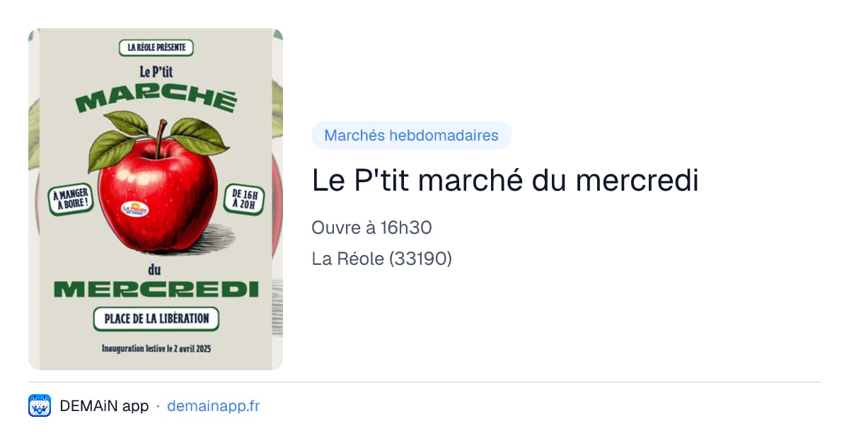 Le P'tit marché du mercredi — La Réole