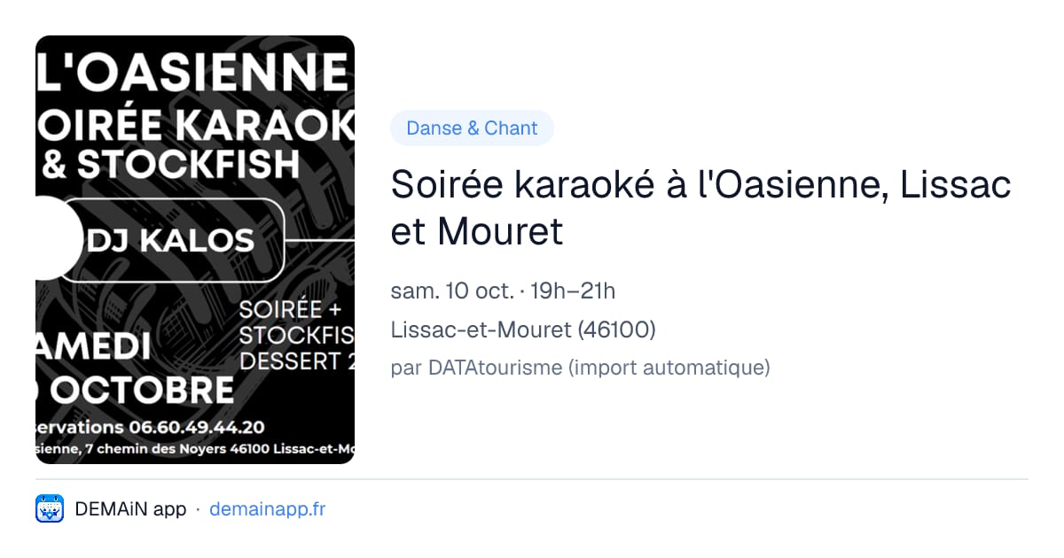 Soirée karaoké à l'Oasienne, Lissac et Mouret — Lissac-et-Mouret