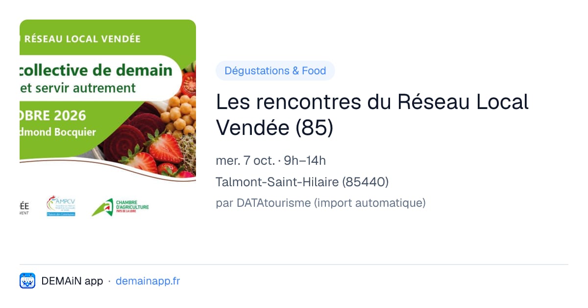 Les rencontres du Réseau Local Vendée (85) — Talmont-Saint-Hilaire
