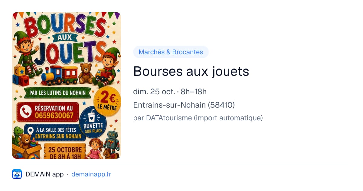 Bourses aux jouets — Entrains-sur-Nohain
