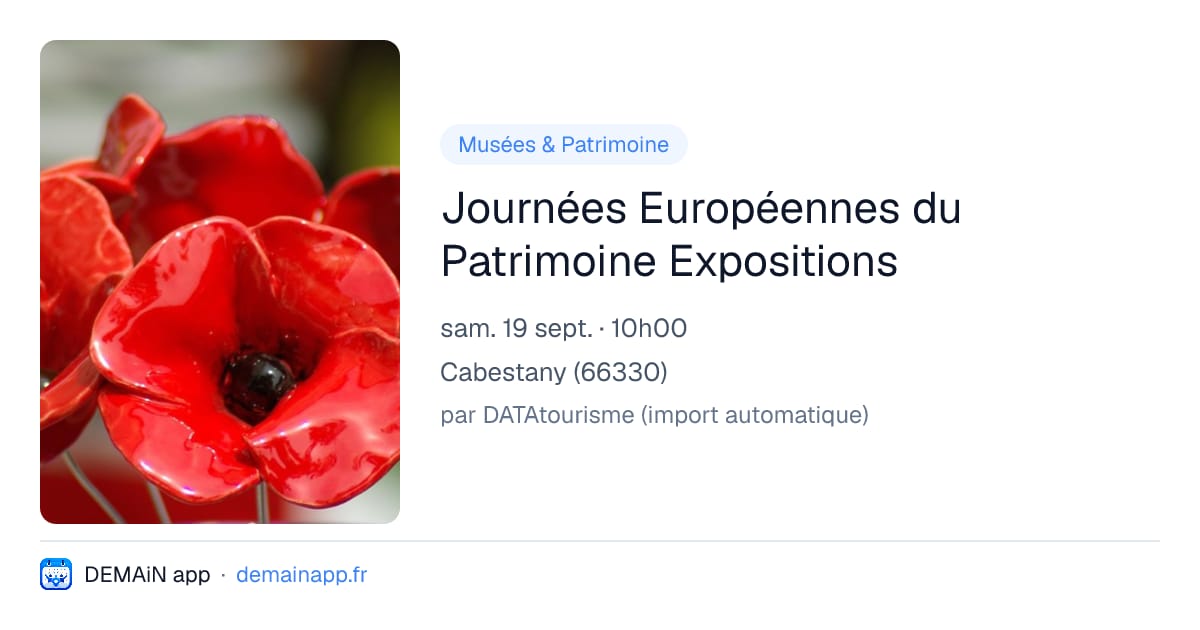 Journées Européennes du Patrimoine Expositions — Cabestany