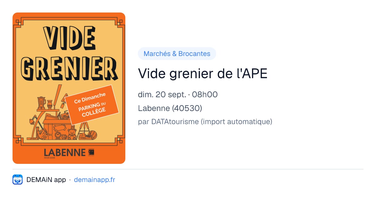 Vide grenier de l'APE — Labenne