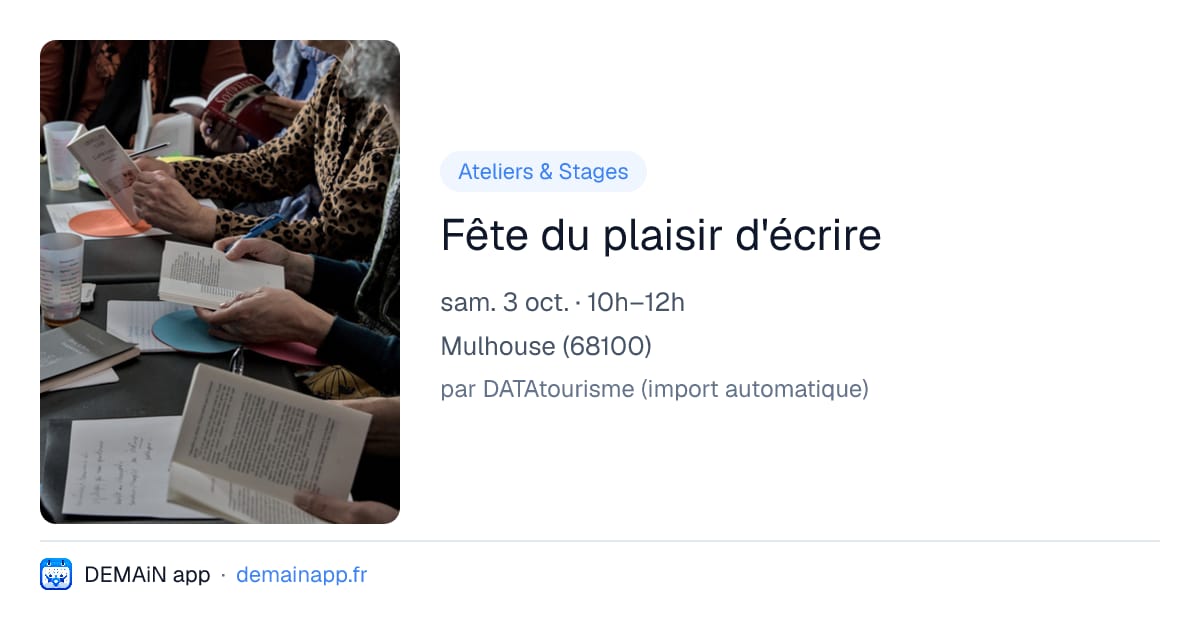 Fête du plaisir d'écrire — Mulhouse