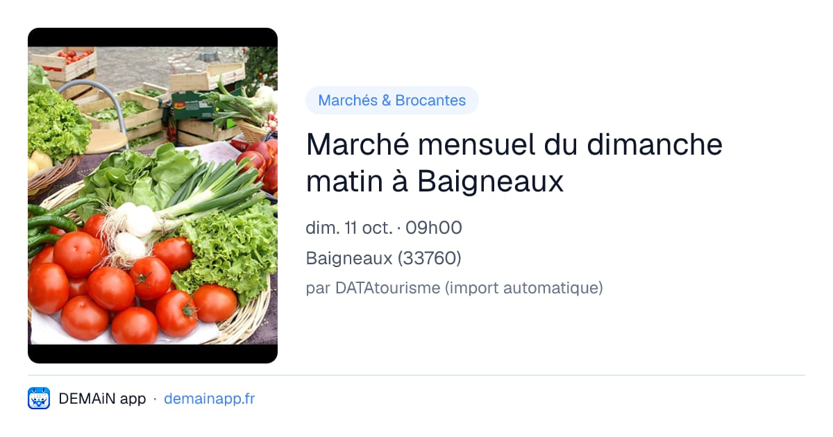 Marché mensuel du dimanche matin à Baigneaux — Baigneaux