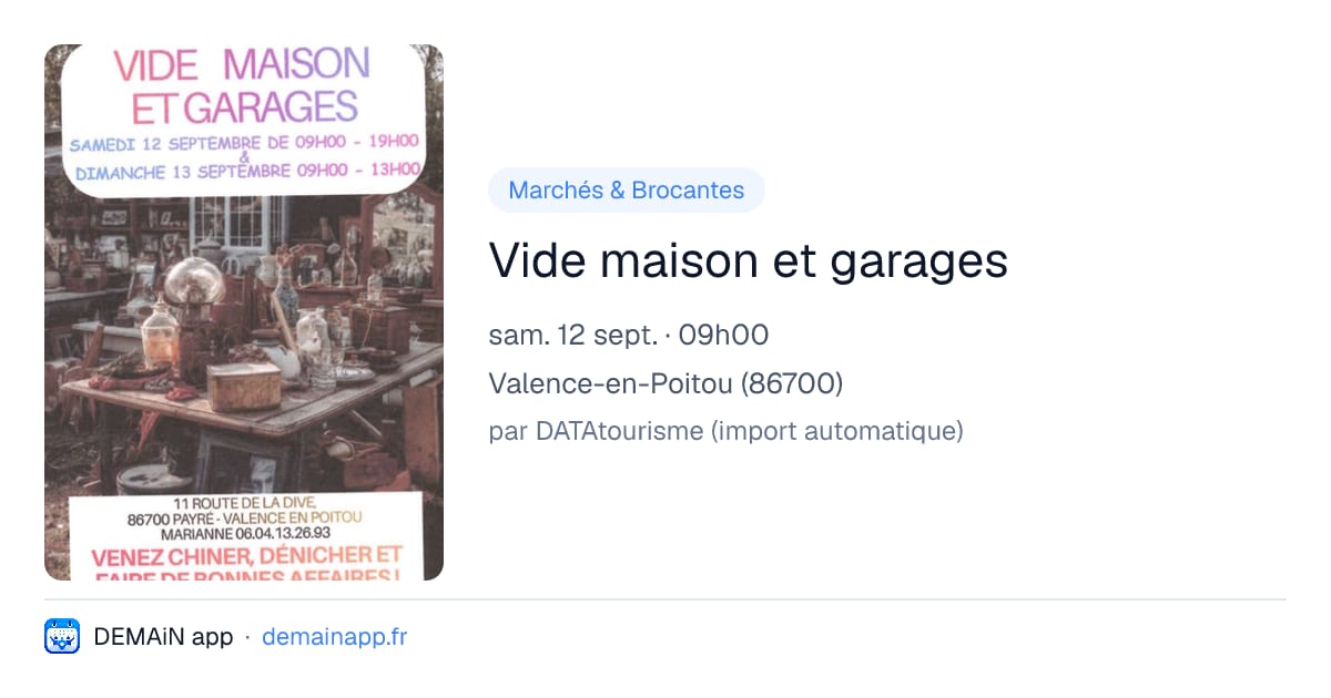 Vide maison et garages — Valence-en-Poitou