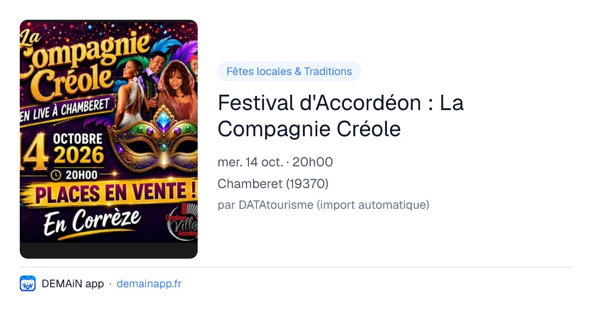 Festival d'Accordéon : La Compagnie Créole — Chamberet