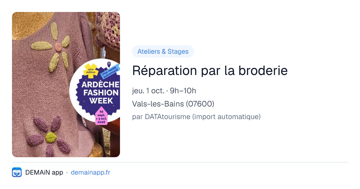 Réparation par la broderie — Vals-les-Bains