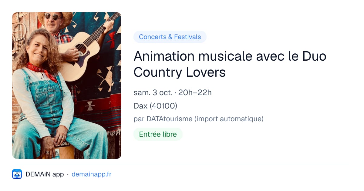 Animation musicale avec le Duo Country Lovers — Dax