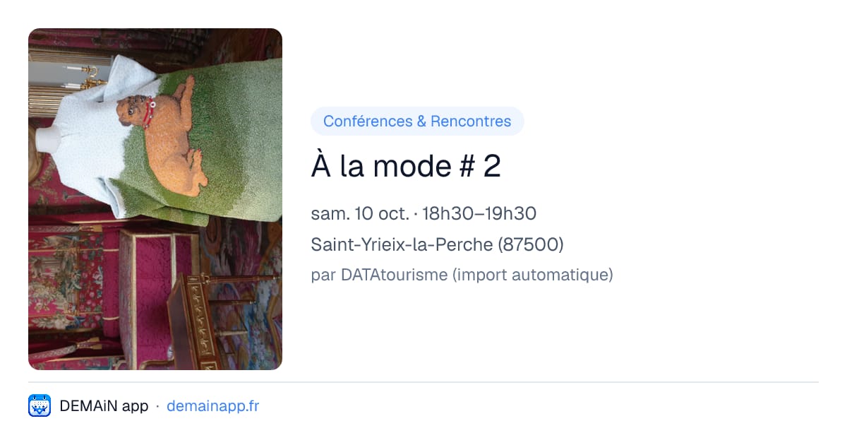 À la mode # 2 — Saint-Yrieix-la-Perche