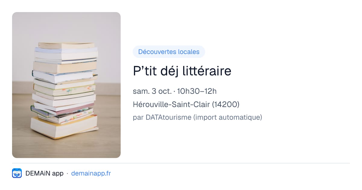 P’tit déj littéraire — Hérouville-Saint-Clair