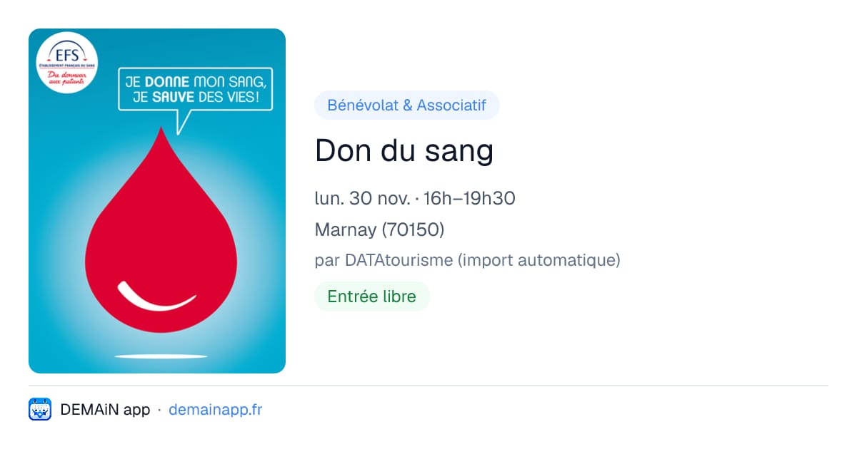 Don du sang — Marnay