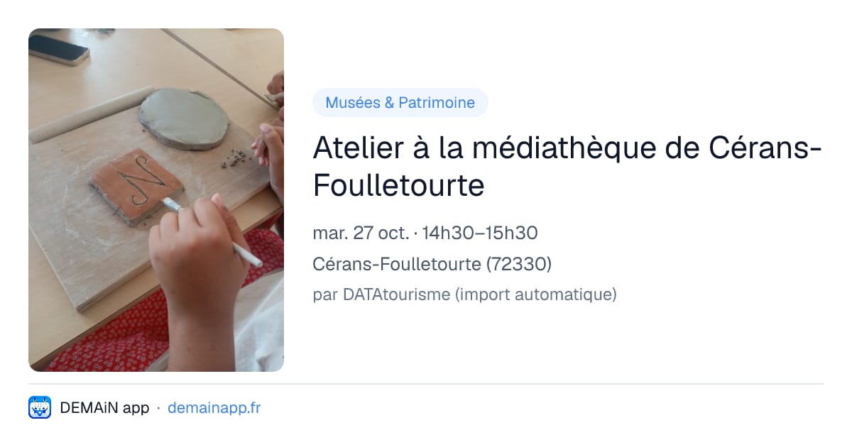 Atelier à la médiathèque de Cérans-Foulletourte — Cérans-Foulletourte