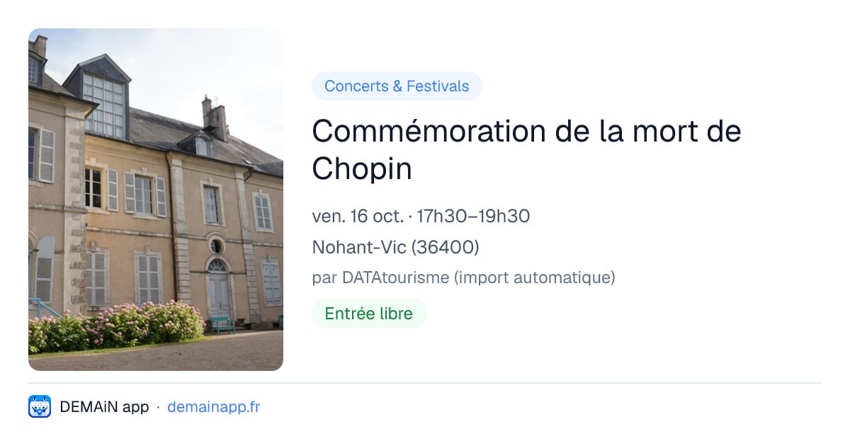 Commémoration de la mort de Chopin — Nohant-Vic
