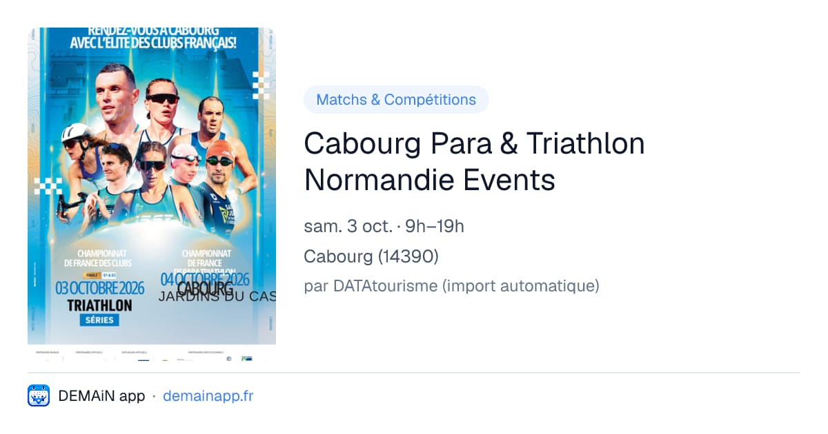 Cabourg Para & Triathlon Normandie Events — Cabourg