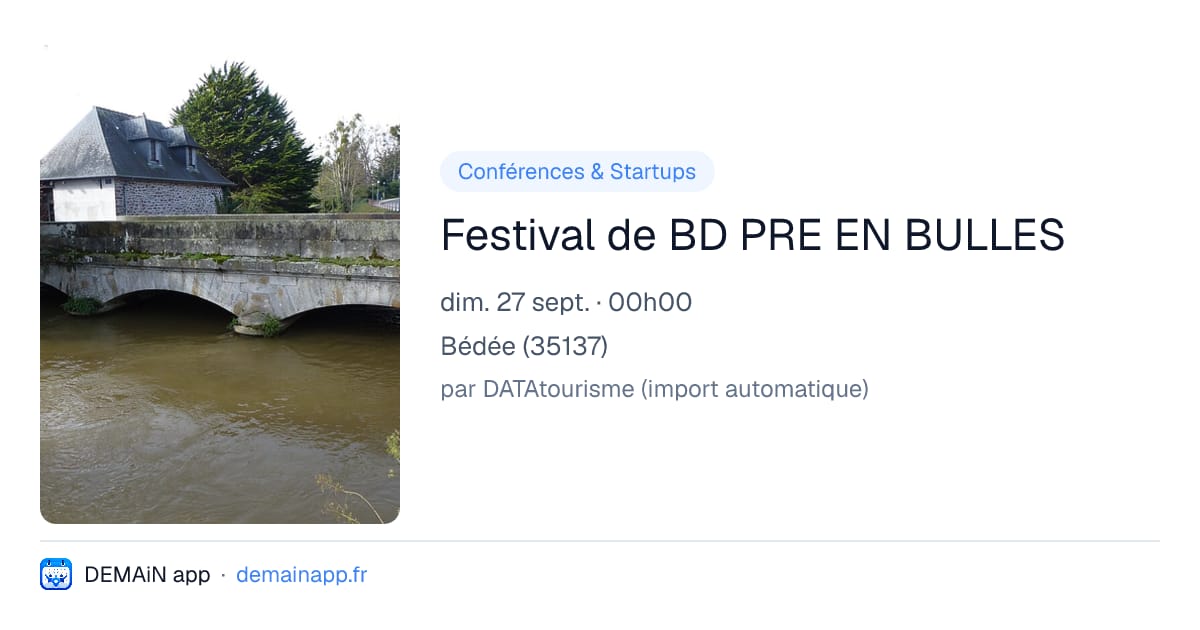 Festival de BD PRE EN BULLES — Bédée