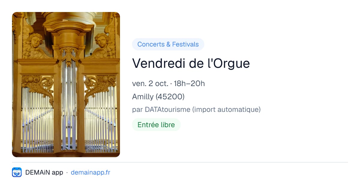 Vendredi de l'Orgue — Amilly